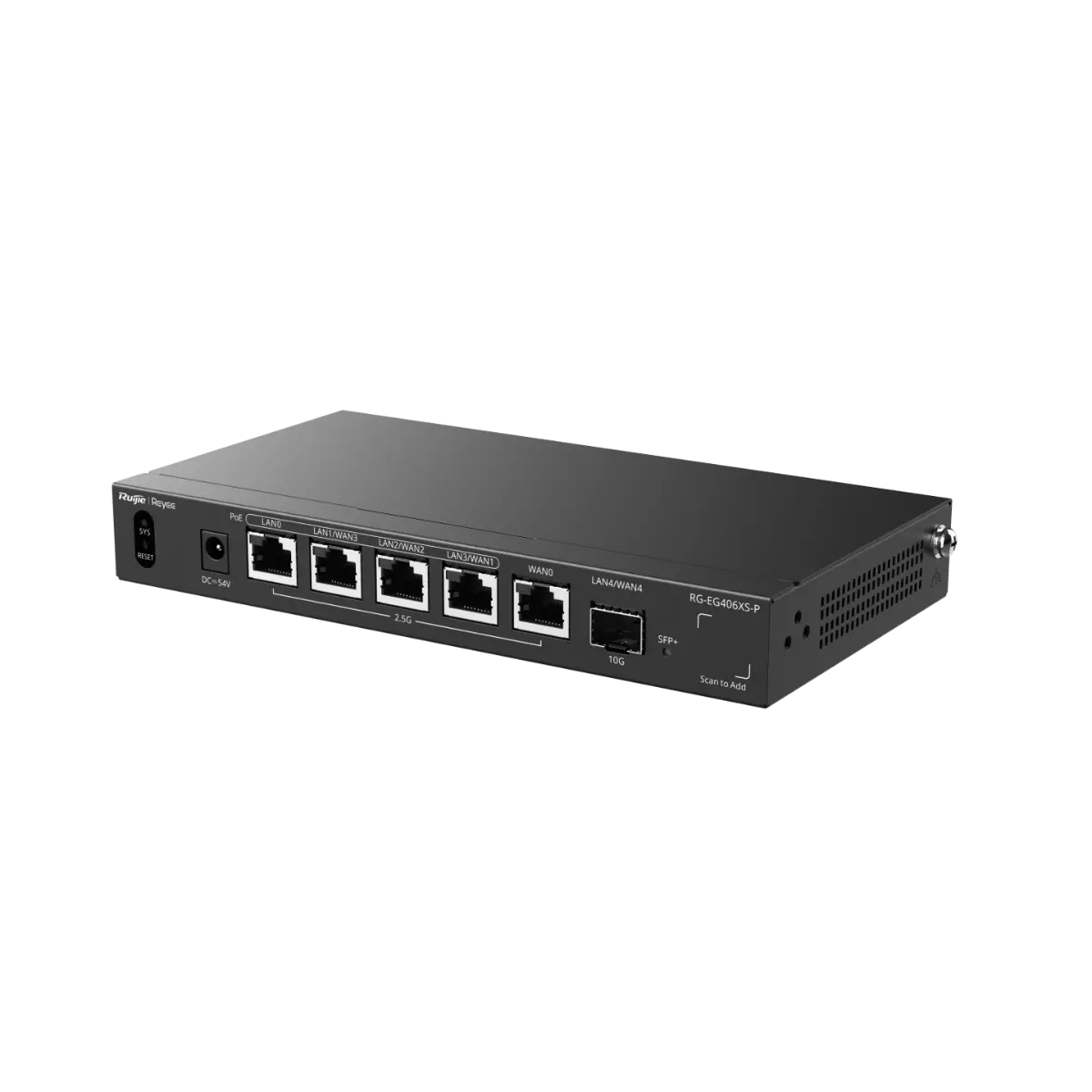 Рутер Ruijie RG-EG406XS-P, 5x2.5G, 400 клиента,Cloud, 4xPOE+, 1x10G SFP+,5xWAN - image 2