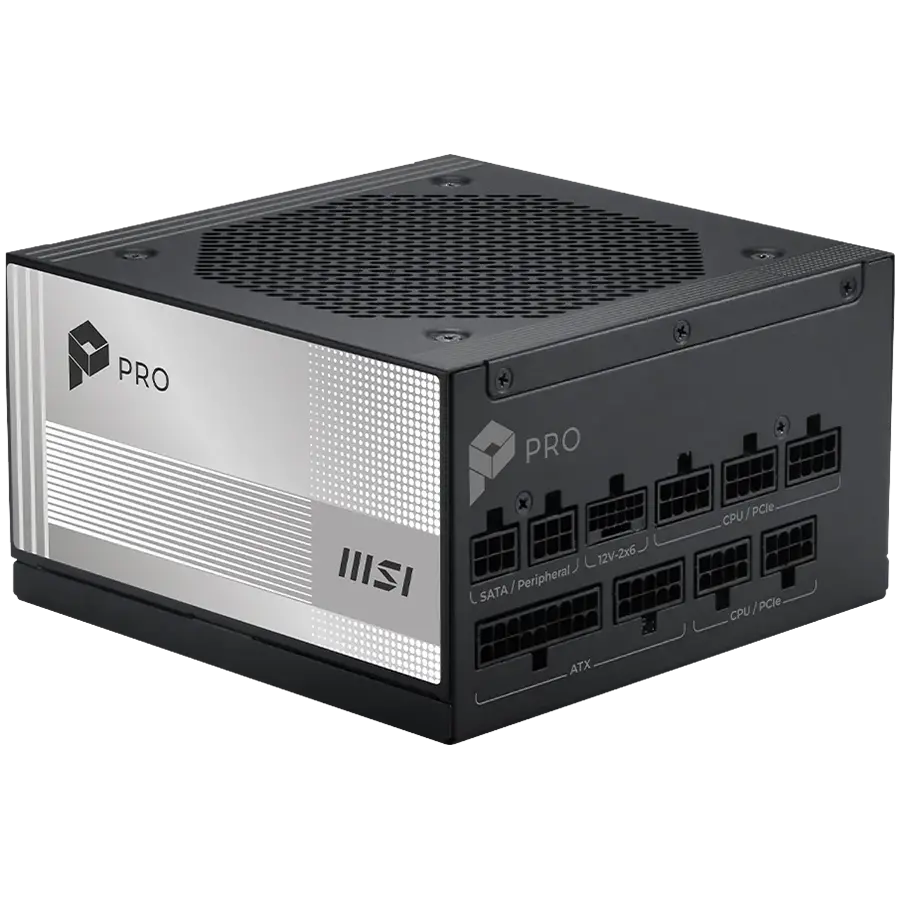MSI PRO A1000PL PCIE5, 850W, 80 Plus Platinum, 120mm Fluid Dynamic Bearing Fan, Protections: OCP/OTP/OPP/SCP/OVP/UVP/SIP/NLO, Dimensions: 150mmx150mmx86mm, 7Y Warranty - image 2