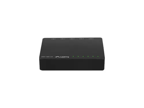 Комутатор, Lanberg Switch DSP2-1005-12V 5X 1Gb/S Unmanaged Gigabit Ethernet Desktop 12V - image 1