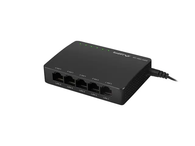 Комутатор, Lanberg Switch DSP2-1005-12V 5X 1Gb/S Unmanaged Gigabit Ethernet Desktop 12V - image 2