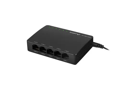 Комутатор, Lanberg Switch DSP2-1005-12V 5X 1Gb/S Unmanaged Gigabit Ethernet Desktop 12V - image 2