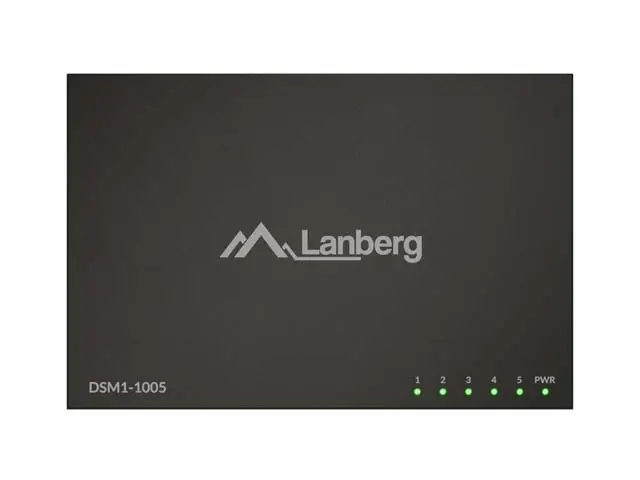 Комутатор, Lanberg switch DSM1-1005 5-port, 1GB/s 12V Metal case - image 3