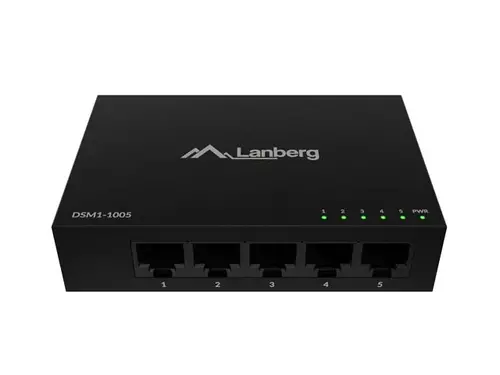 Switch, Lanberg switch DSM1-1005 cu 5 porturi, 1GB/s 12V carcasă metalică - 1