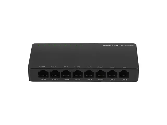 Комутатор, Lanberg switch dsp2-1008-12v 8x 1GB/s unmanaged gigabit ethernet desktop 12v - image 1