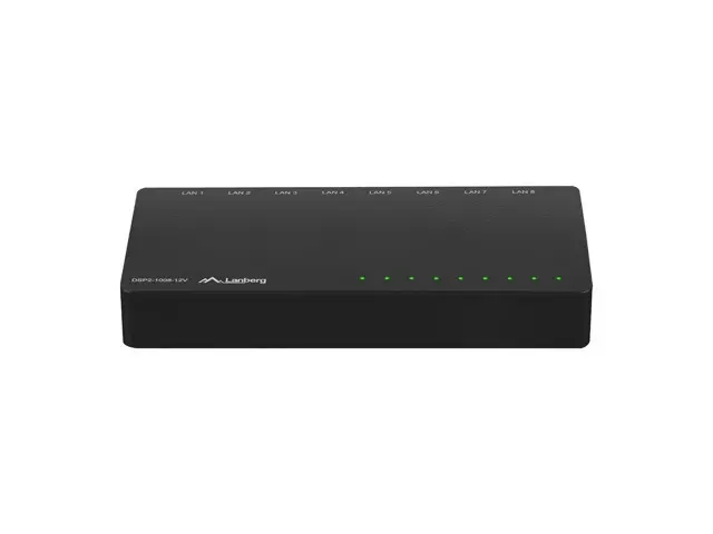Комутатор, Lanberg switch dsp2-1008-12v 8x 1GB/s unmanaged gigabit ethernet desktop 12v - image 2