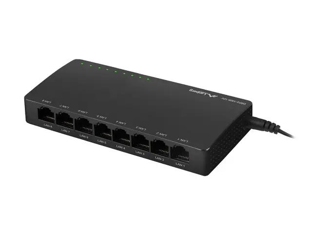 Комутатор, Lanberg switch dsp2-1008-12v 8x 1GB/s unmanaged gigabit ethernet desktop 12v - image 3