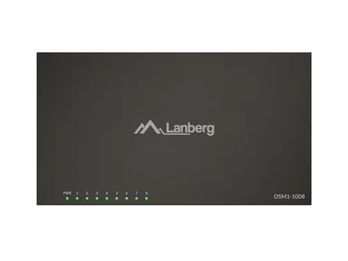 Комутатор, Lanberg switch DSM1-1008 8-port, 1GB/s 12V Metal case - image 3