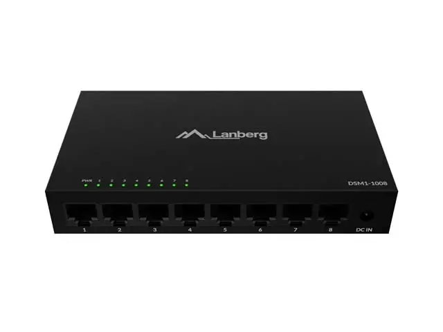 Комутатор, Lanberg switch DSM1-1008 8-port, 1GB/s 12V Metal case - image 4