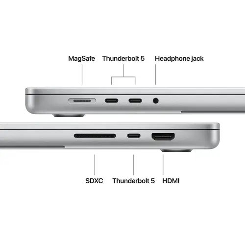 Лаптоп, Apple 16-inch MacBook Pro: Apple M5 Pro chip with 18-core CPU and 20-core GPU, 48GB, 1TB SSD - Silver - 4