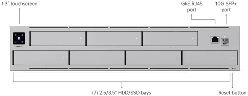 NAS Ubiquiti UNAS-PRO Сървър NAS с 7 отделения, 2U,10G SFP+ uplink,RAID - image 1