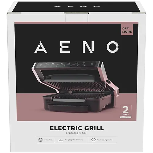 AENO Electric Grill EG3: 2000W, 7 automatic programs +Manual mode, 4 Degrees of Roast, Color indication,  Removable plates Plate size 292*230mm - image 1