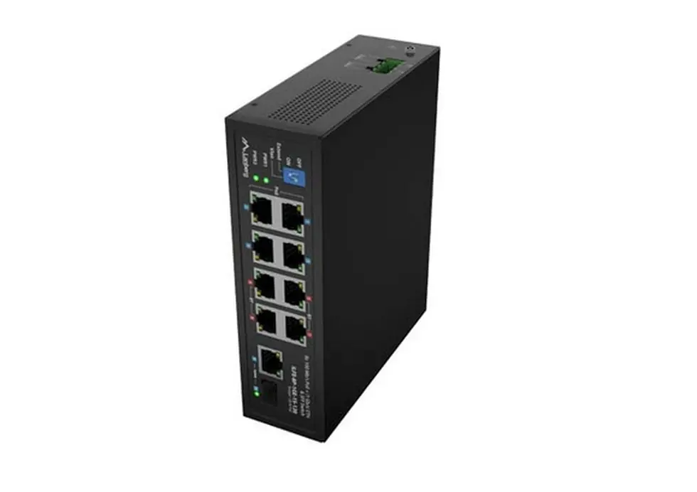 Комутатор, Lanberg Switch ILFE-8P-1Ge-1S-120 POE 4 x BT 4 x AT SFP/ETH DIN Unmanagment Fast Ethernet - image 4