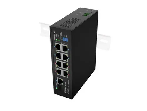 Комутатор, Lanberg Switch ILFE-8P-1Ge-1S-120 POE 4 x BT 4 x AT SFP/ETH DIN Unmanagment Fast Ethernet