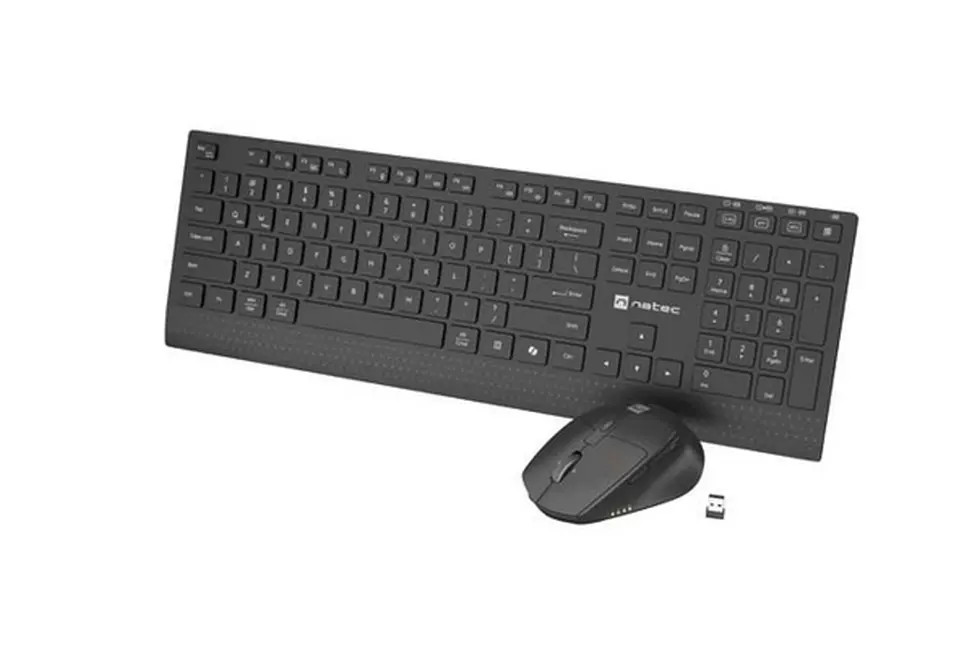Комплект, Natec Stingray 2, Set 2 in 1 Keyboard + Mouse Wireless, US Layout