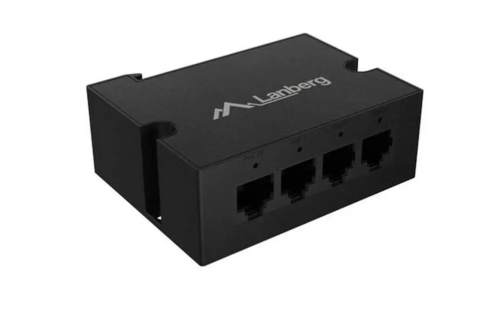Аксесоар, Lanberg Switch POE Extender DIN-GE4-BT-90W 1 x IN 3 x OUT Gigabit Ethernet DIN Rail BT 90W Metal Clips