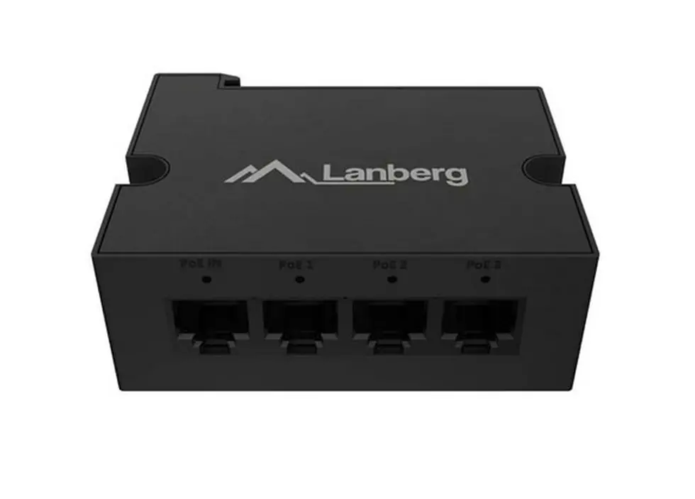 Аксесоар, Lanberg Switch POE Extender DIN-GE4-BT-90W 1 x IN 3 x OUT Gigabit Ethernet DIN Rail BT 90W Metal Clips - image 2
