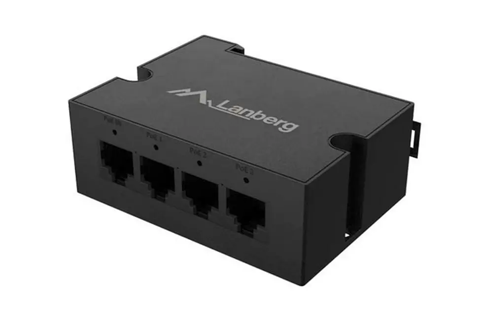 Аксесоар, Lanberg Switch POE Extender DIN-GE4-BT-90W 1 x IN 3 x OUT Gigabit Ethernet DIN Rail BT 90W Metal Clips - image 3