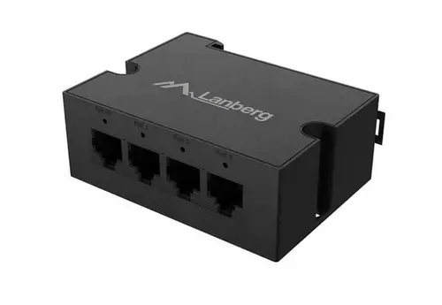 Аксесоар, Lanberg Switch POE Extender DIN-GE4-BT-90W 1 x IN 3 x OUT Gigabit Ethernet DIN Rail BT 90W Metal Clips - image 3