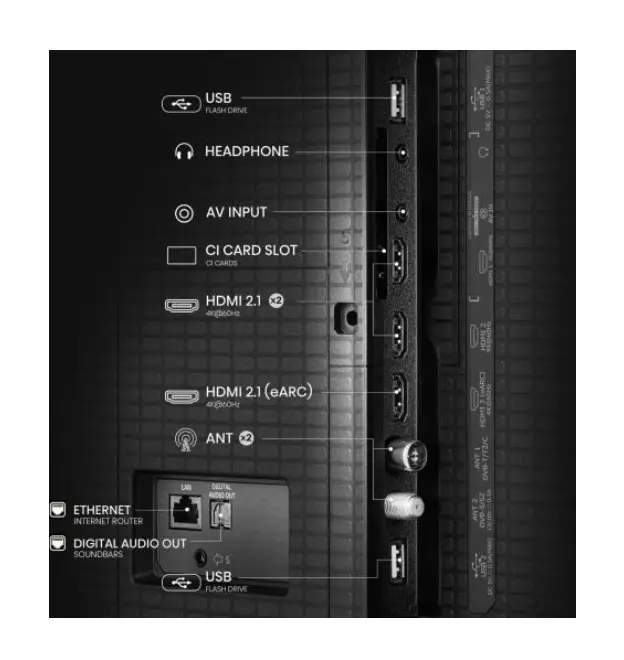 Телевизор, Hisense 50" A7Q, 4K Ultra HD 3840x2160, QLED, FALD, Quantum Dot, HDR 10+, HLG, Dolby Vision, Dolby Atmos, Smart TV, WiFi 5GHz, WiFi Direct, BT, Anyview Cast, 3xHDMI, 2xUSB, LAN, CI+, DVB-T2/C/S2, Black - image 3