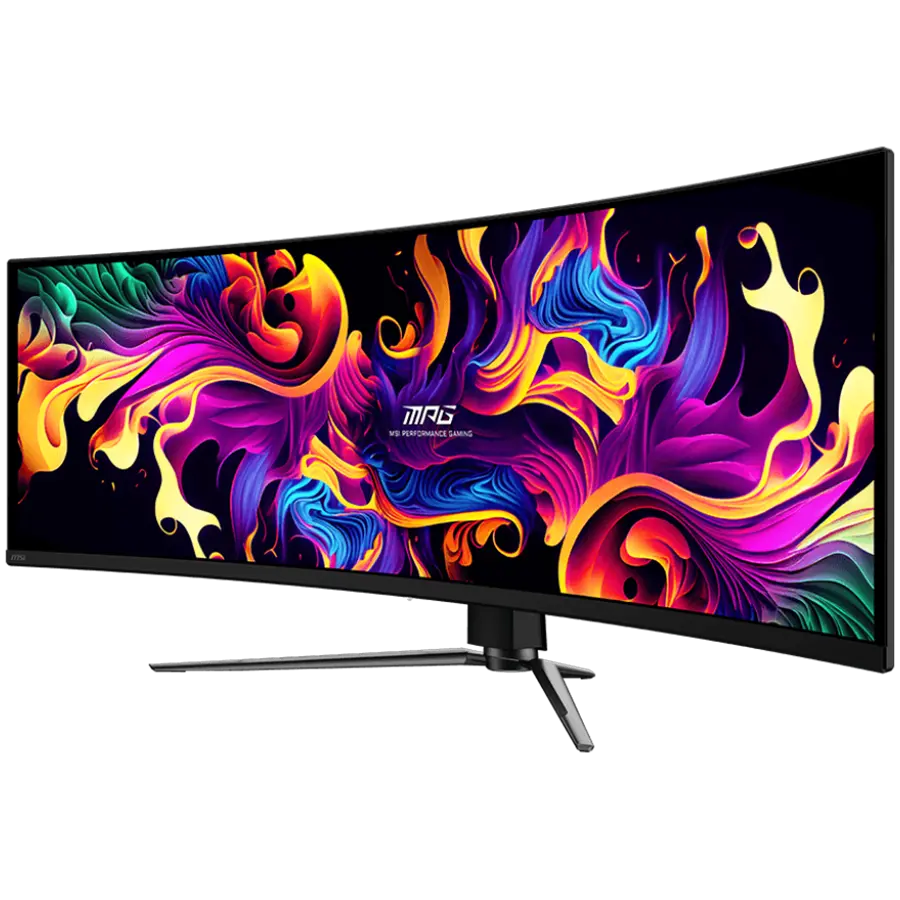 MSI MPG 491CQPX QD-OLED Gaming Monitor, 49" 240Hz, DQHD (5120x1440) 32:9, QD-OLED, 0.03ms, 250nits, 3500:1, 178/178, 1800R Curve, G-Sync Compatible, HDR True Black 400, Adjustable Stand, 1x DP, 2x HDMI, 1x Type-C, 1x Headphone out, USB, 3Y Warranty - image 1