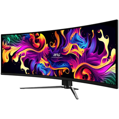 MSI MPG 491CQPX QD-OLED Gaming Monitor, 49" 240Hz, DQHD (5120x1440) 32:9, QD-OLED, 0.03ms, 250nits, 3500:1, 178/178, 1800R Curve, G-Sync Compatible, HDR True Black 400, Adjustable Stand, 1x DP, 2x HDMI, 1x Type-C, 1x Headphone out, USB, 3Y Warranty - 2