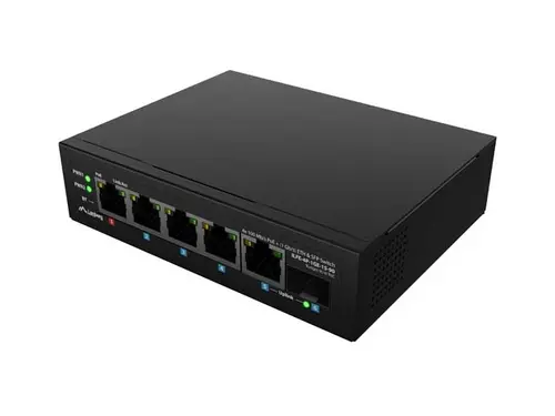 Комутатор, Lanberg Switch ILFE-4P-1Ge-1S-90 POE 1 x BT 3 x AT SFP/ETH DIN Unmanagment Fast Ethernet - image 3