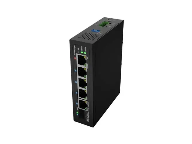 Комутатор, Lanberg Switch ILFE-4P-1Ge-1S-90 POE 1 x BT 3 x AT SFP/ETH DIN Unmanagment Fast Ethernet - image 4