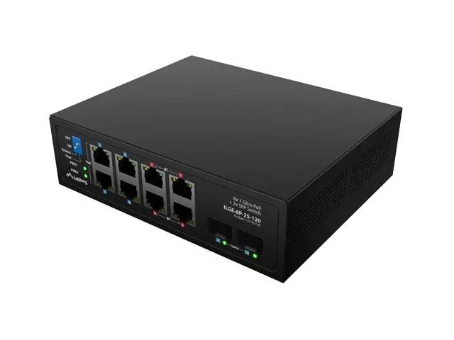 Комутатор, Lanberg Switch ILGE-8P-2S-120 POE 4 x BT 4 x AT 2 x SFP DIN Unmanagment Gigabit Ethernet - image 4