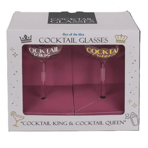 Комплект котейлни чаши Cocktail King and Cocktail Queen Комплект котейлни чаши Cocktail King and Cocktail Queen