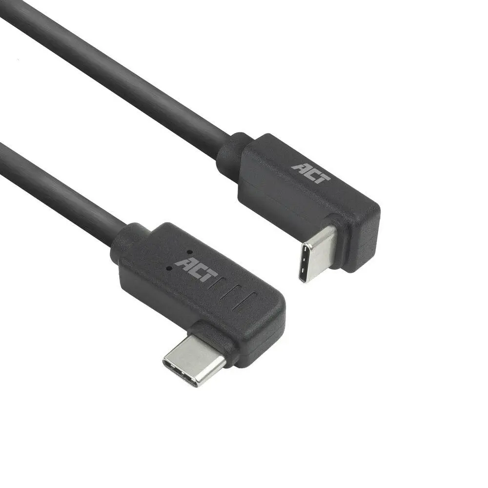 ACT Кабел USB-C - USB-C, 10Gbps, 60W, 1 m, конектори 90° left/right, up/down angled
