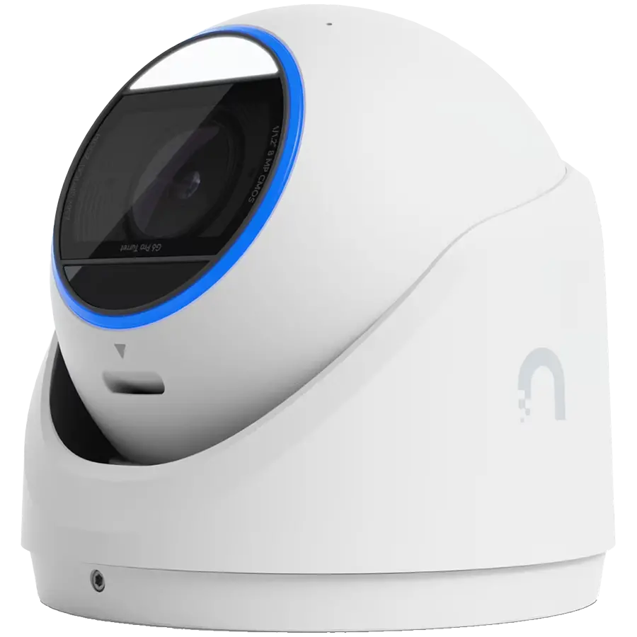 Ubiquiti UVC-G6-Pro-Turret-W All-weather tamper-resistant 4K PoE+ camera with a Multi-TOPS AI engine, 2.36x optical zoom, and a large 1/1.2" CMOS sensor for exceptional low-light clarity and long-range IR night vision