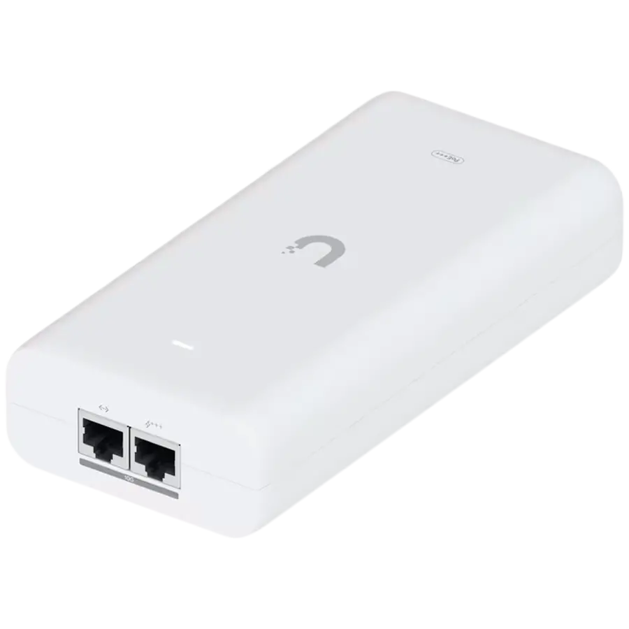 Ubiquiti UniFi 10G PoE+++ Adapter (90W), can power UniFi PoE+++ devices, reduce dependency on PoE switch power, and provide a Multi-Gigabit LAN connection, Contains RJ45 data input, AC cable with earth ground, and PoE+++ output - image 3