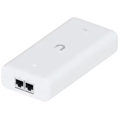 Ubiquiti UniFi 10G PoE+++ Adapter (90W), can power UniFi PoE+++ devices, reduce dependency on PoE switch power, and provide a Multi-Gigabit LAN connection, Contains RJ45 data input, AC cable with earth ground, and PoE+++ output - image 3