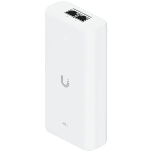 Ubiquiti UniFi 10G PoE+++ Adapter (90W), can power UniFi PoE+++ devices, reduce dependency on PoE switch power, and provide a Multi-Gigabit LAN connection, Contains RJ45 data input, AC cable with earth ground, and PoE+++ output