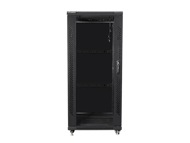 Комуникационен шкаф, Lanberg rack cabinet 19" free-standing 27U / 600x600 self-assembly flat pack, black - image 1