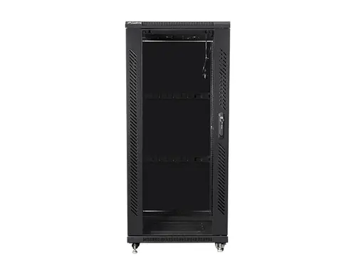 Комуникационен шкаф, Lanberg rack cabinet 19" free-standing 27U / 600x600 self-assembly flat pack, black - image 1