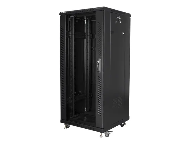 Комуникационен шкаф, Lanberg rack cabinet 19" free-standing 27U / 600x600 self-assembly flat pack, black - image 2