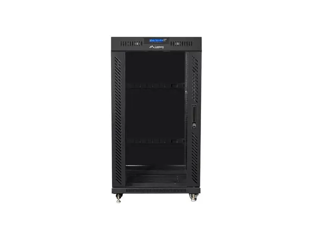 Комуникационен шкаф, Lanberg rack cabinet 19" free-standing 22U/600x800 (flat pack) with glass door lcd black v2 - image 2