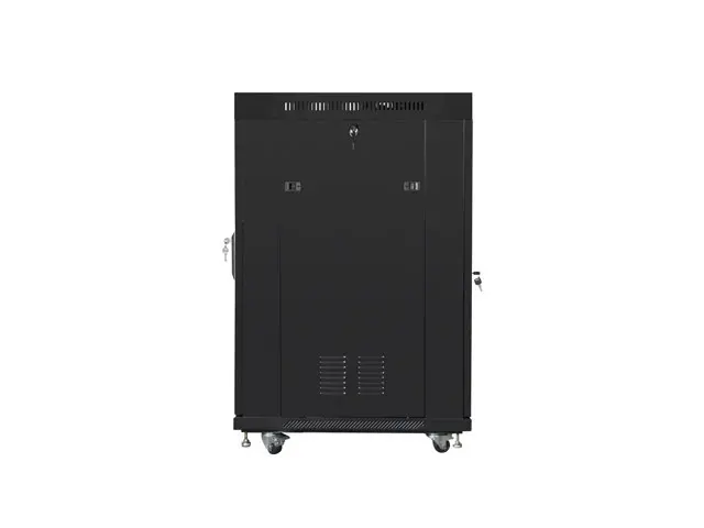 Комуникационен шкаф, Lanberg rack cabinet 19" free-standing 22U/600x800 (flat pack) with glass door lcd black v2 - image 3