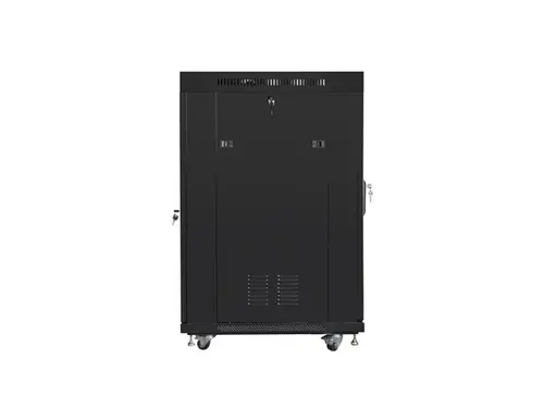 Комуникационен шкаф, Lanberg rack cabinet 19" free-standing 22U/600x800 (flat pack) with glass door lcd black v2 - image 4