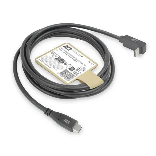 ACT Кабел USB-C - USB-C, 10Gbps, 60W, 1 м, конектори - 1 x прав и 1 x на 90° up/down angled - image 6