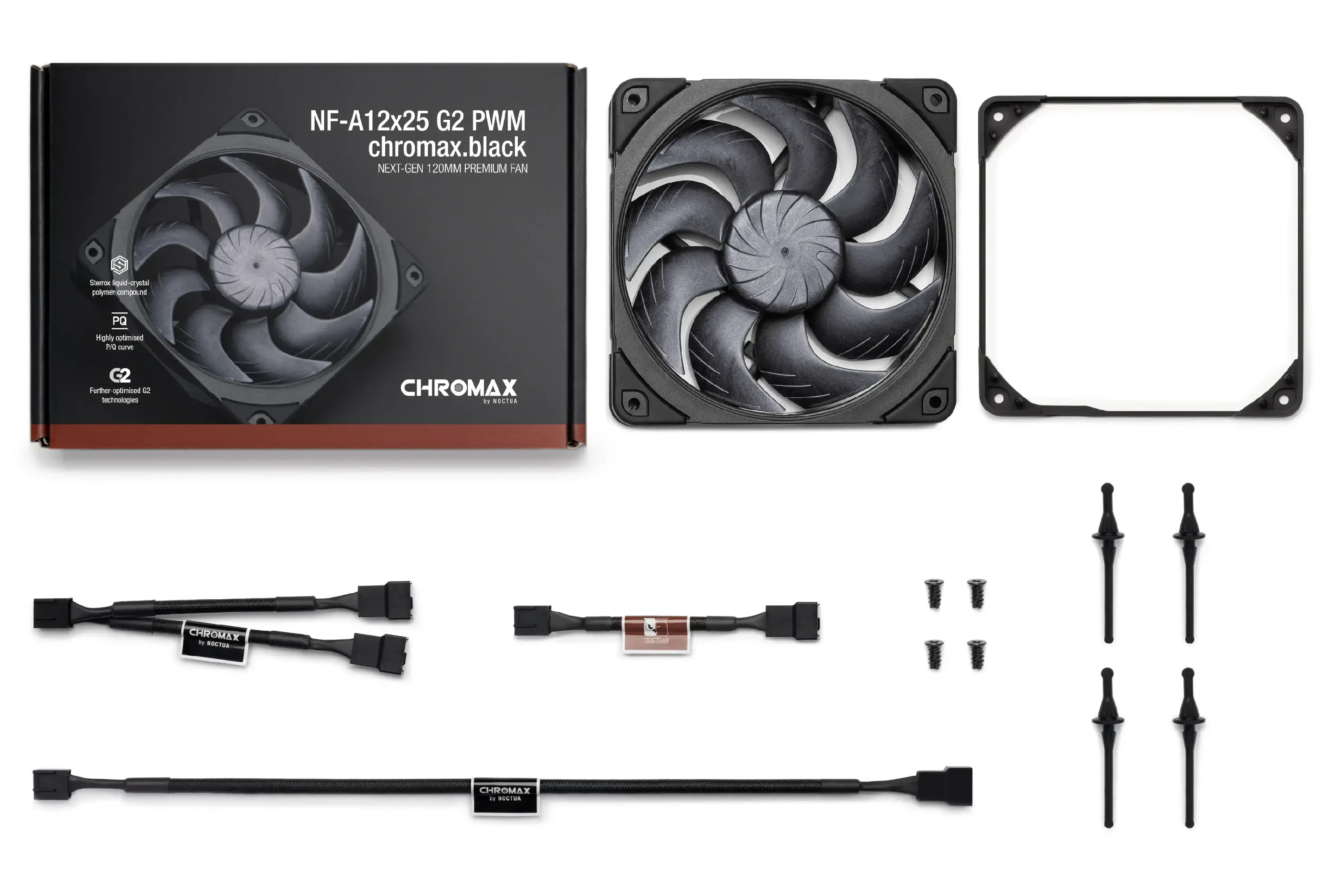 Noctua Вентилатор Fan 120mm NF-A12x25 G2 PWM chromax.black - image 3