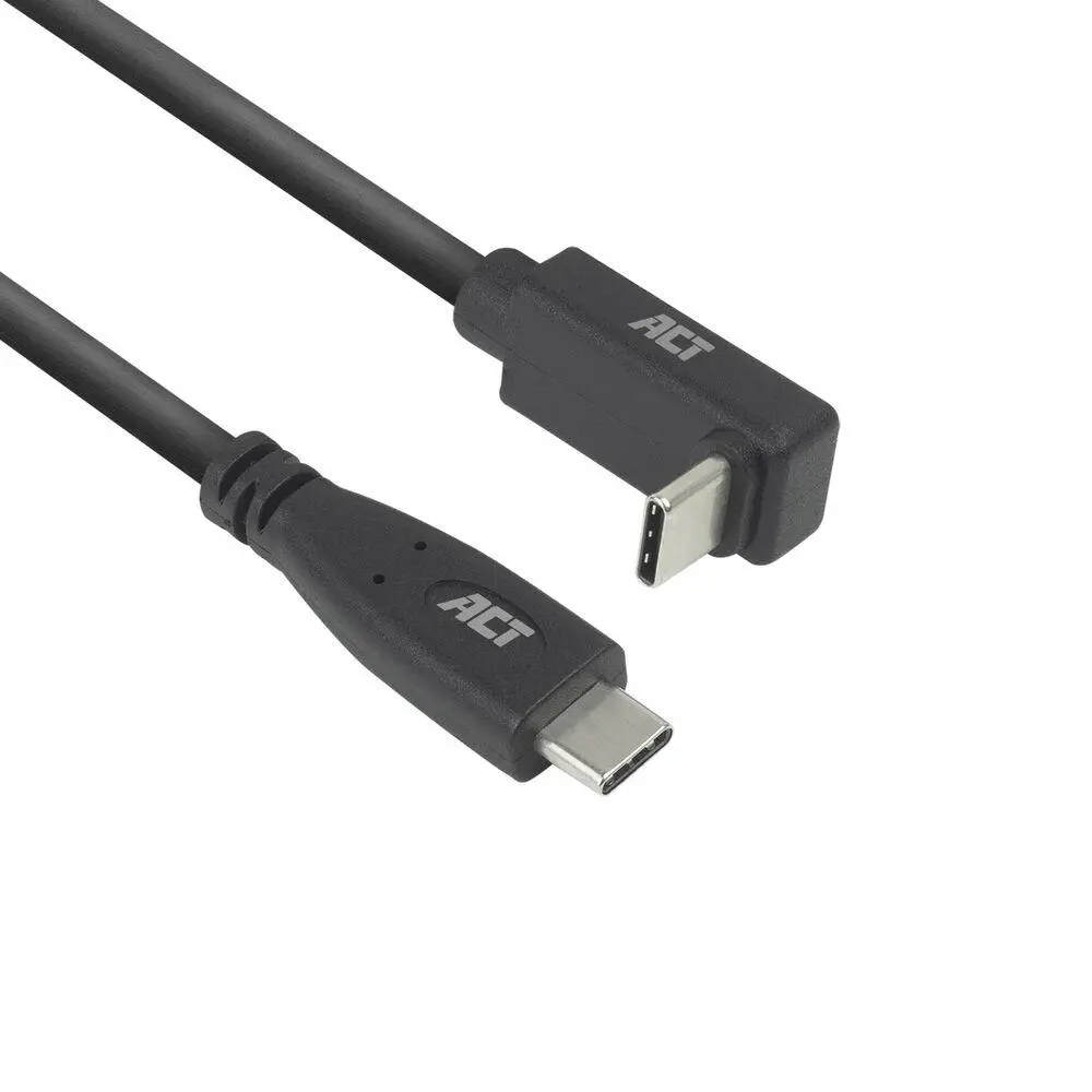 ACT Кабел USB-C - USB-C, 10Gbps, 60W, 0.5 м, конектори - 1x прав и 1x на 90° up/down angled