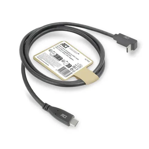 ACT Кабел USB-C - USB-C, 10Gbps, 60W, 0.5 м, конектори - 1x прав и 1x на 90° up/down angled - image 6