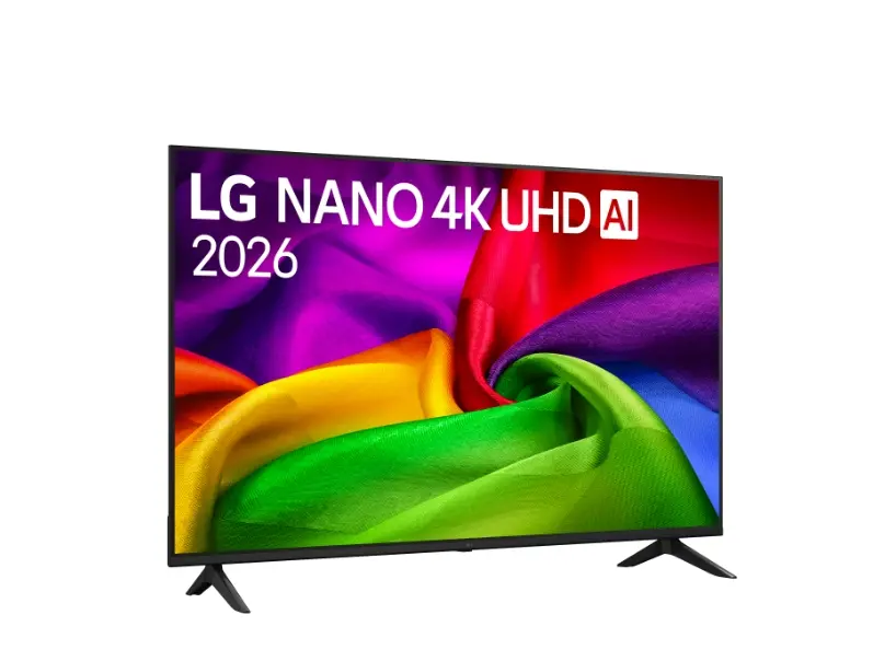 Телевизор, LG 55NU800B3LA, 55" 4K HDR UHD, 3840x2160, DVB-T2/C/S2, AI Alpha 7, HDR 10, webOS 26, ThinQ AI, VRR, ALLM, HGiG, WiFi, Clear Voice, 4K Super Upscaling, Bluetooth 5.3, Hdmi e-ARC, CI, LAN, AirPlay2, AI Sound Pro, Google Cast, 2 Pole stand, Black - image 1
