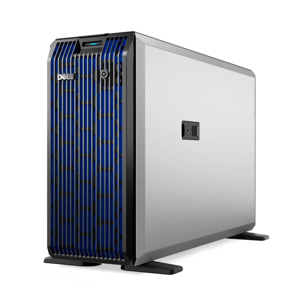 Сървър, Dell PowerEdge T360, Xeon 6315P, 8x 3.5" Chassis Hot Plug, Intel Xeon 6 Performance 6315P 2.8G, 4C/4T, 12M Cache, 16GB UDIMM 5600MT/s ECC, 2TB 7.2K RPM SATA Hard Drive, Single 700W PSU, PERC H355, iDRAC9 Enterprise 16G, Security Bezel, 3Y Basic NBD
