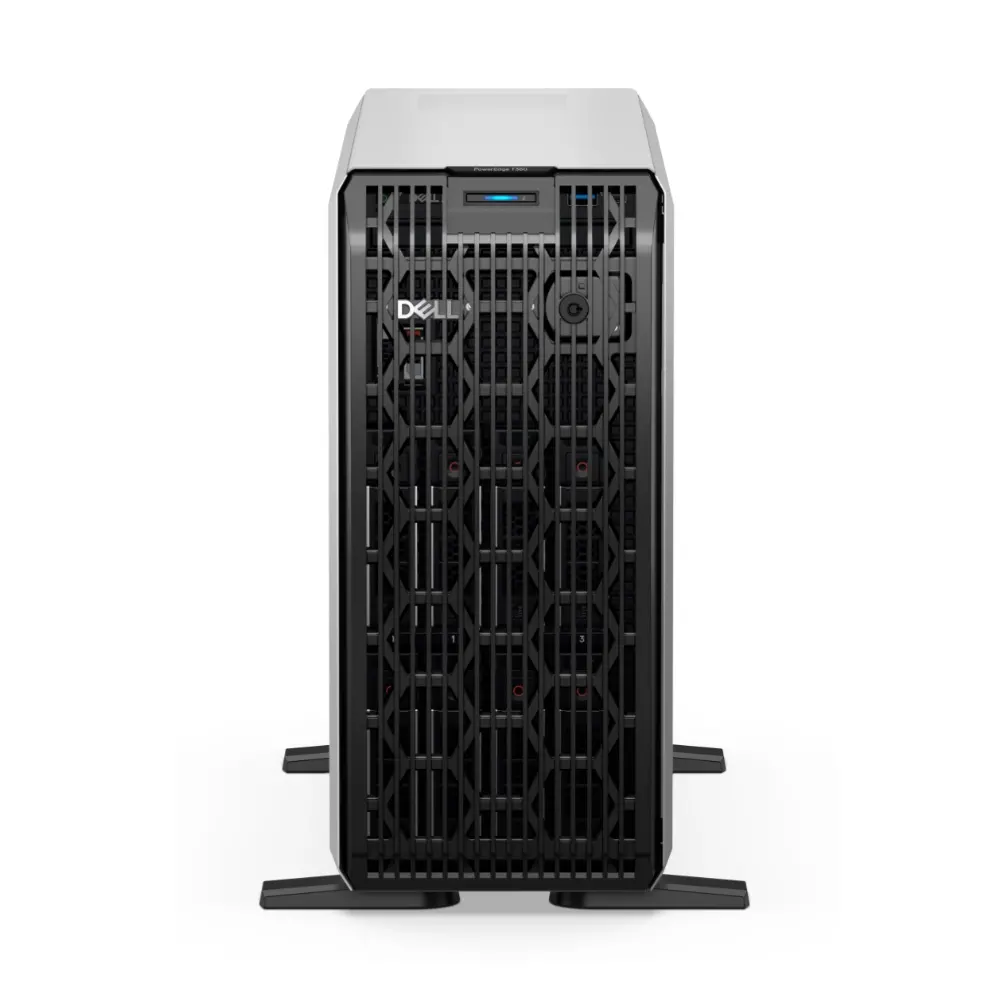 Сървър, Dell PowerEdge T360, Xeon 6315P, 8x 3.5" Chassis Hot Plug, Intel Xeon 6 Performance 6315P 2.8G, 4C/4T, 12M Cache, 16GB UDIMM 5600MT/s ECC, 2TB 7.2K RPM SATA Hard Drive, Single 700W PSU, PERC H355, iDRAC9 Enterprise 16G, Security Bezel, 3Y Basic NBD - image 1