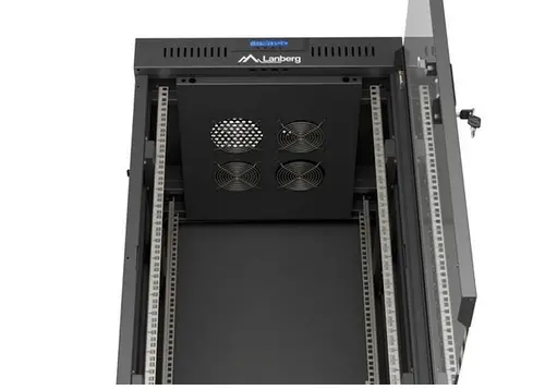 Комуникационен шкаф, Lanberg Rack Cabinet 19" Free-Standing 22U/600X600 (FlAT Pack) With Glass Door LCD Black V2 - image 4