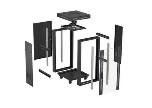 Комуникационен шкаф, Lanberg Rack Cabinet 19" Free-Standing 22U/600X600 (FlAT Pack) With Glass Door LCD Black V2 - image 5