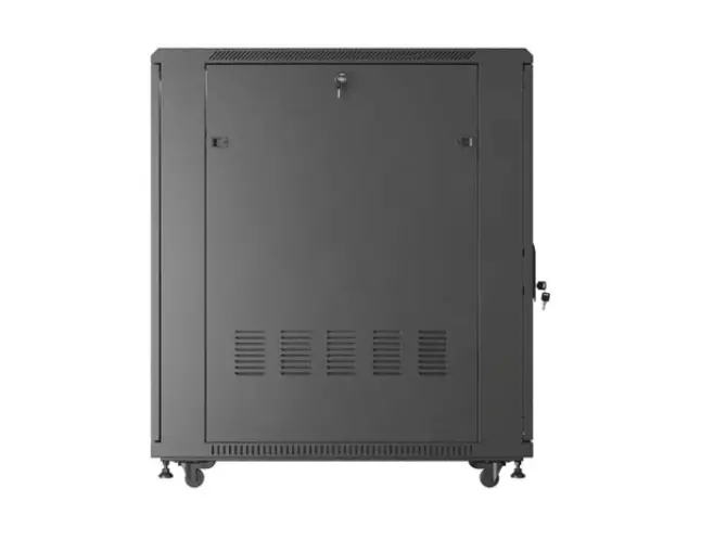Комуникационен шкаф, Lanberg Rack Cabinet 19" Free-Standing 22U/600X1000 (FlAT Pack) With Mesh Door Black - image 1